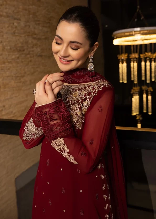 Azure Mookaite – Unstitched Chiffon 4pc Suit- What U Wear