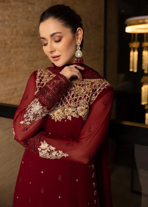 Azure Mookaite – Unstitched Chiffon 4pc Suit- What U Wear