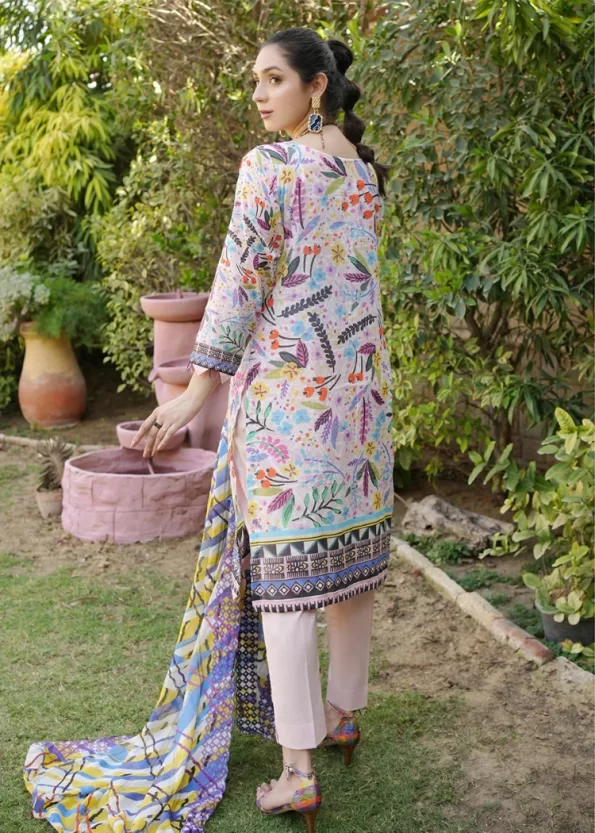 Z.Prints Golden Stripes Voile Lawn Unstitched 3Pcs- What U Wear