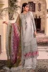 Maria B. Unstitched MBROIDERED – Silver BD-2601- What U Wear