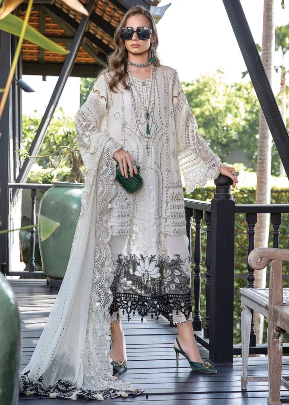 Maria B – Off White – EL-23-02 -Luxury Summer Lawn- What U Wear