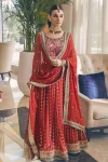 Mushq Luxury Chiffon Suit-MOLTEN LAVA- What U Wear