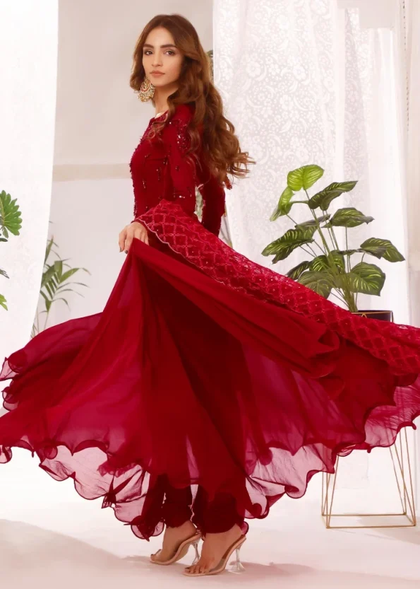 Wajahat Mansoor -Ella -Red Luxury Pret- What U Wear