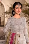 Maria B. Unstitched MBROIDERED – Silver BD-2601- What U Wear