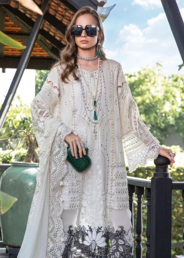 Maria B – Off White – EL-23-02 -Luxury Summer Lawn- What U Wear