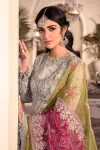 Maria B. Unstitched MBROIDERED – Silver BD-2601- What U Wear