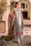 Maria B. Unstitched MBROIDERED - Silver BD-2601- What U Wear