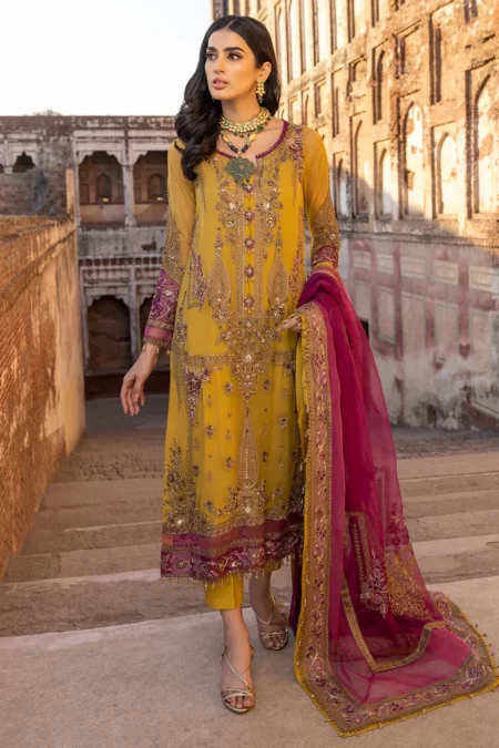 Charizma Unstitched Embroidered Chiffon-3-Pc DJW-03- What U Wear