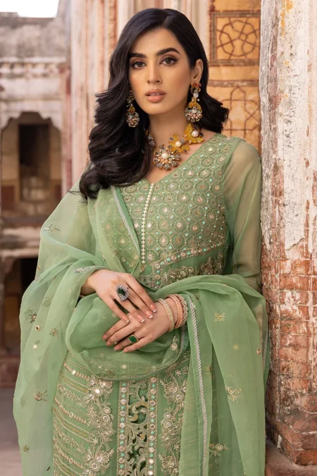 Charizma Unstitched Embroidered Chiffon-3-Pc DJW-07- What U Wear