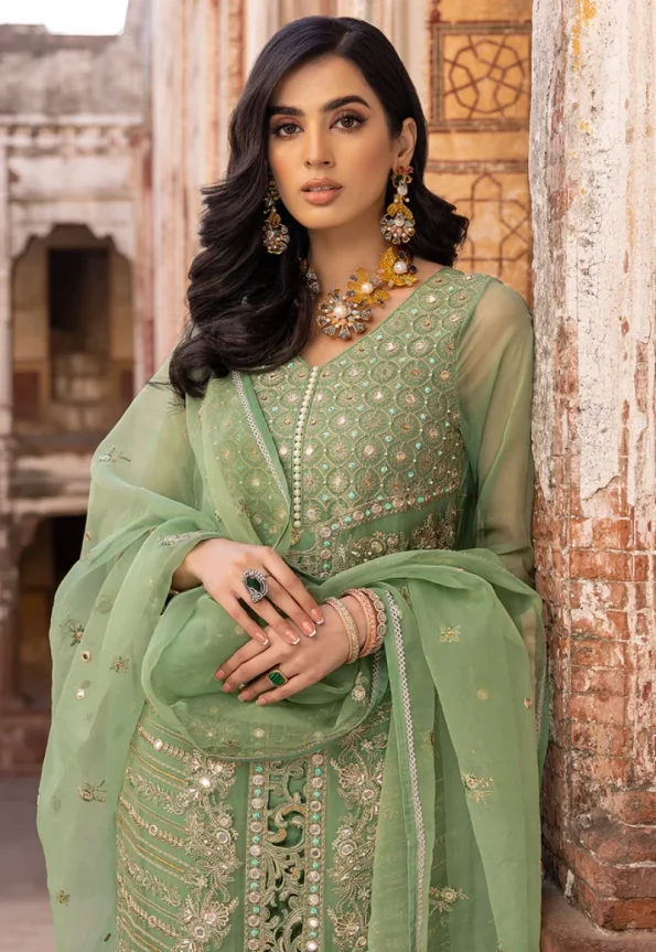 Charizma Unstitched Embroidered Chiffon-3-Pc DJW-07- What U Wear