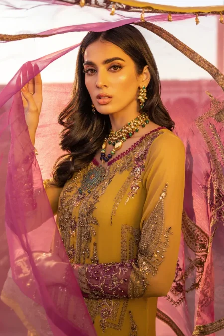 Charizma Unstitched Embroidered Chiffon-3-Pc DJW-03- What U Wear