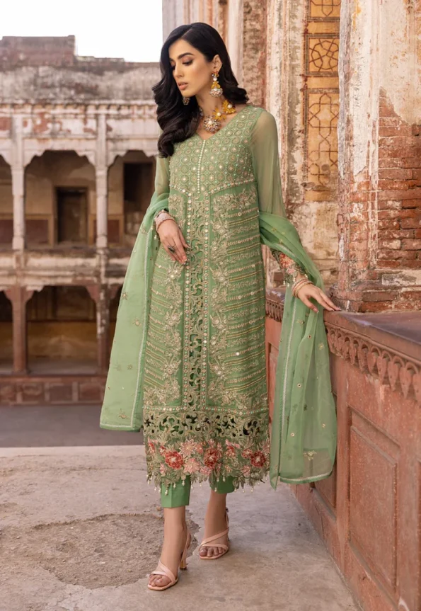 Charizma Unstitched Embroidered Chiffon-3-Pc DJW-07- What U Wear