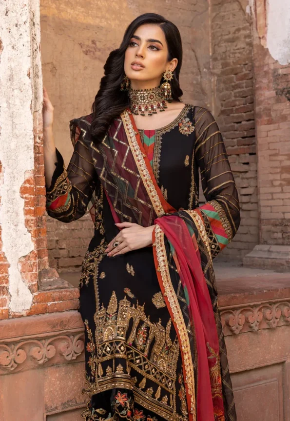 Charizma Unstitched Embroidered Chiffon-3-Pc DJW-04- What U Wear