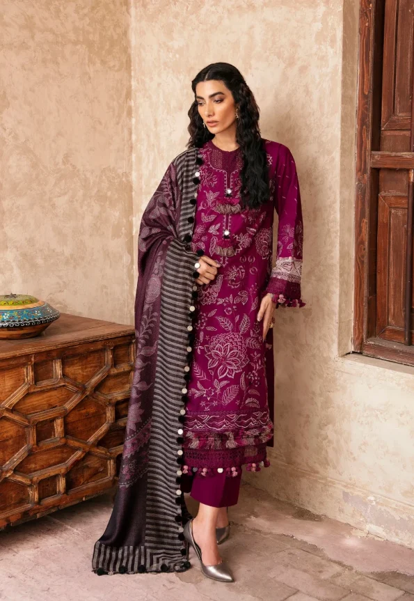 Ethnic Rozana Winter Embroidered Unstitched Suit-01- What U Wear.
