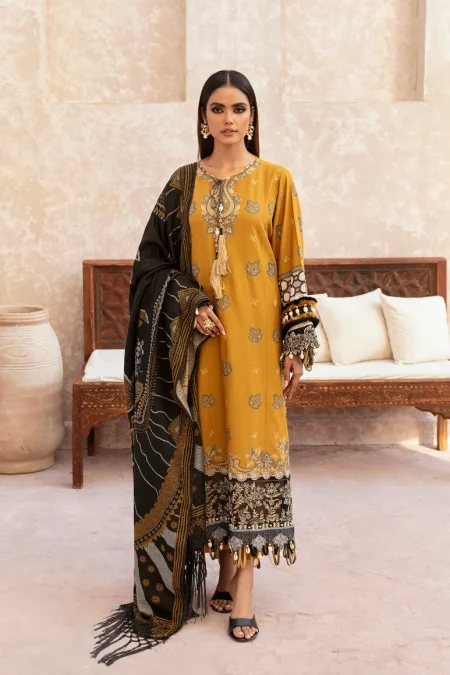 Ethnic Rozana Winter Embroidered Unstitched Suit-01- What U Wear.