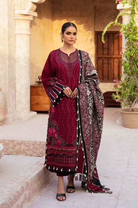 Ethnic Rozana Winter Embroidered Unstitched Suit-01- What U Wear.