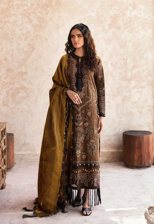 Ethnic Rozana Winter Embroidered Unstitched Suit-01- What U Wear.