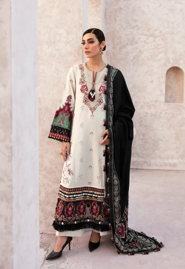 Ethnic Rozana Winter Embroidered Unstitched Suit-01- What U Wear.