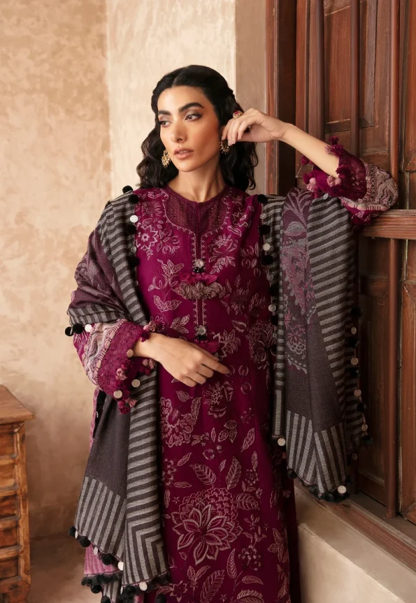 Ethnic Rozana Winter Embroidered Unstitched Suit-01- What U Wear.