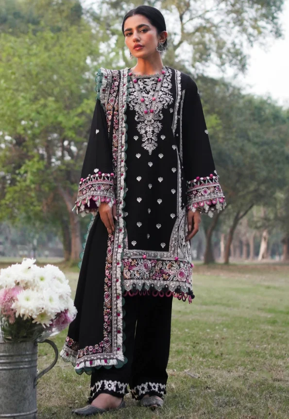 Zaha TALAYEH Luxury Embroidered Slub Khaddar 3pc-08