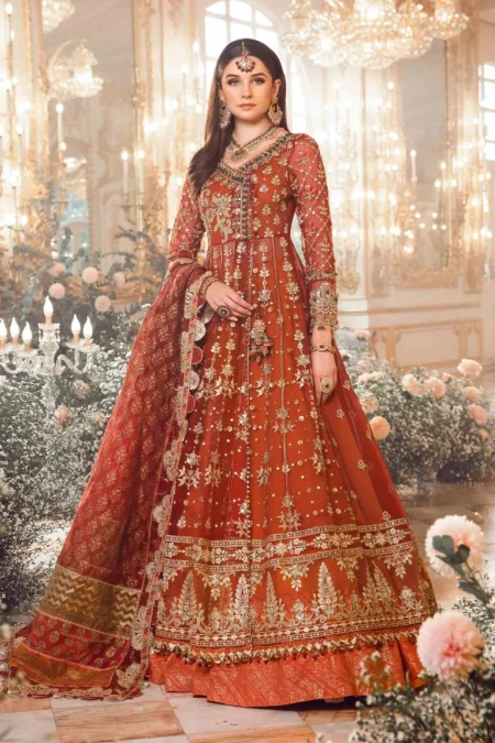 Maria.B Unstitched MBROIDERED | Maroon BD-2705