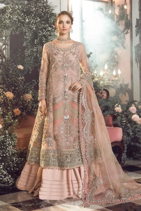 Maria.B Unstitched MBROIDERED | Pastel Pink BD-2706