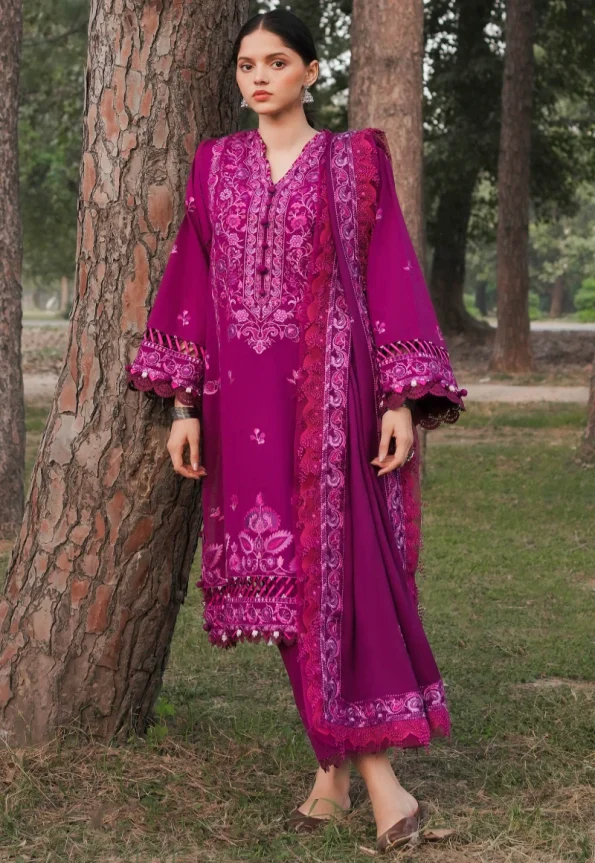 Zaha SOUZAN Luxury Embroidered Slub Khaddar 3pc-02