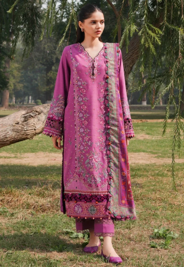 Zaha NEGIN Luxury Embroidered Slub Khaddar 3pc-04