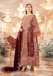 Maria.B Unstitched MBROIDERED | Salmon Pink BD-2701
