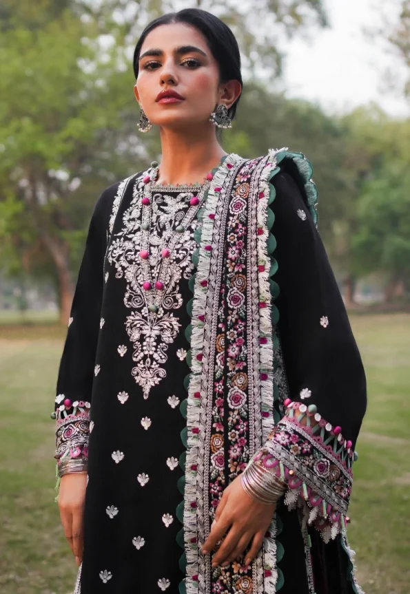 Zaha TALAYEH Luxury Embroidered Slub Khaddar 3pc-08