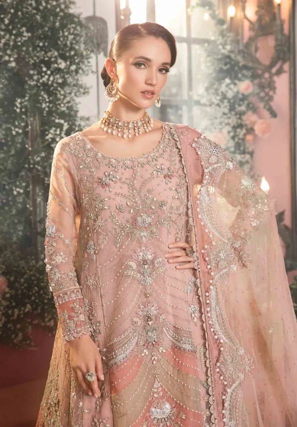 Maria.B Unstitched MBROIDERED | Pastel Pink BD-2706