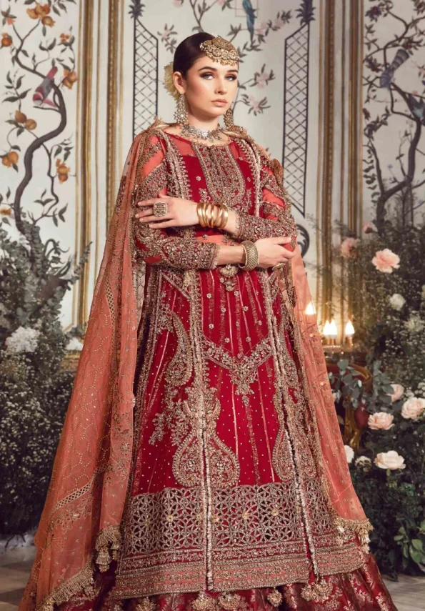 Maria.B Unstitched MBROIDERED | Maroon BD-2708