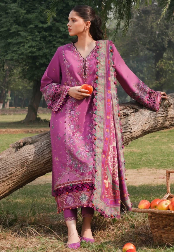Zaha NEGIN Luxury Embroidered Slub Khaddar 3pc-04