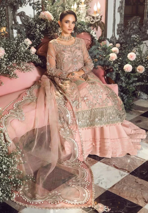 Maria.B Unstitched MBROIDERED | Pastel Pink BD-2706