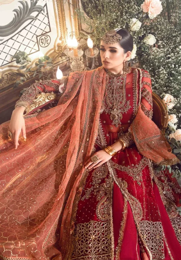 Maria.B Unstitched MBROIDERED | Maroon BD-2708
