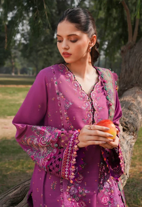Zaha NEGIN Luxury Embroidered Slub Khaddar 3pc-04