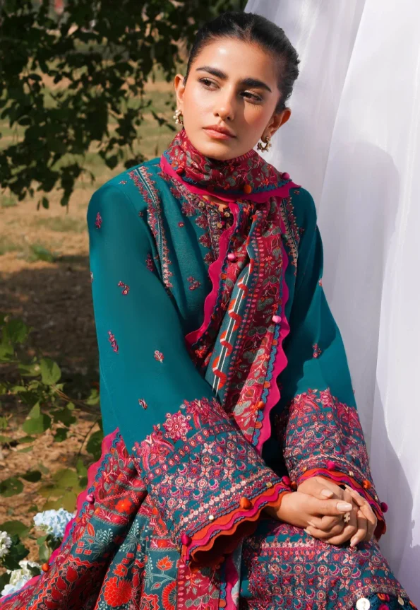 Zaha JEHAN Luxury Embroidered Slub Khaddar 3pc-06
