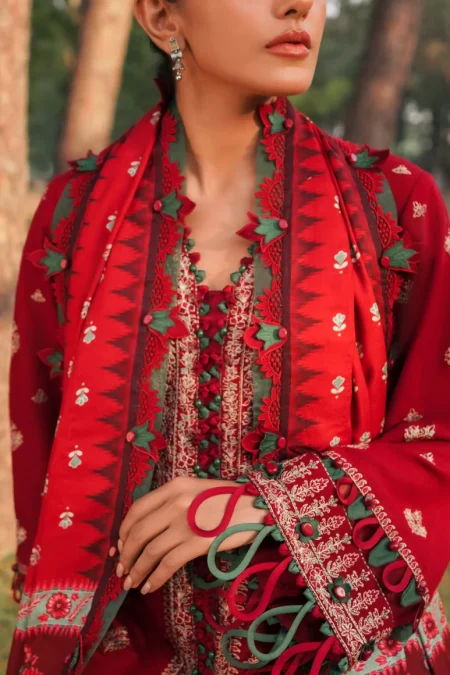 Zaha LINA Luxury Embroidered Slub Khaddar 3pc-07