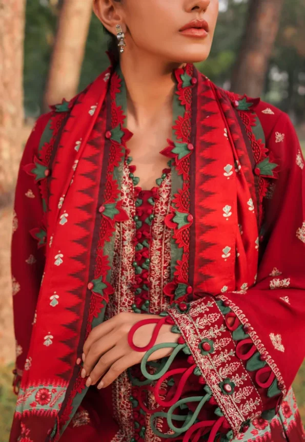 Zaha LINA Luxury Embroidered Slub Khaddar 3pc-07