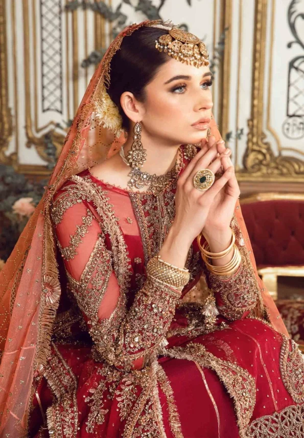 Maria.B Unstitched MBROIDERED | Maroon BD-2708