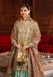 Maria.B Unstitched MBROIDERED -Salmon and Leaf Green-BD-2503