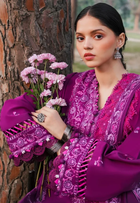 Zaha SOUZAN Luxury Embroidered Slub Khaddar 3pc-02