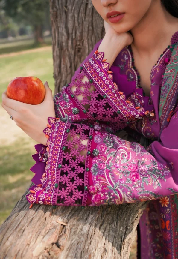 Zaha NEGIN Luxury Embroidered Slub Khaddar 3pc-04