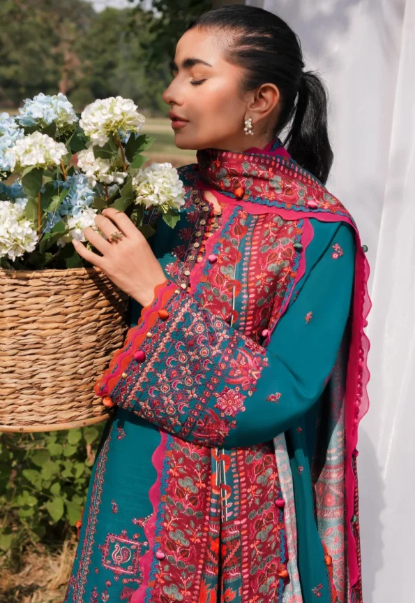Zaha JEHAN Luxury Embroidered Slub Khaddar 3pc-06
