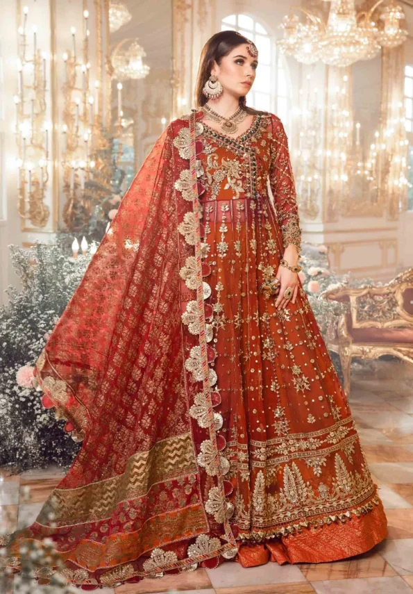 Maria.B Unstitched MBROIDERED | Maroon BD-2705