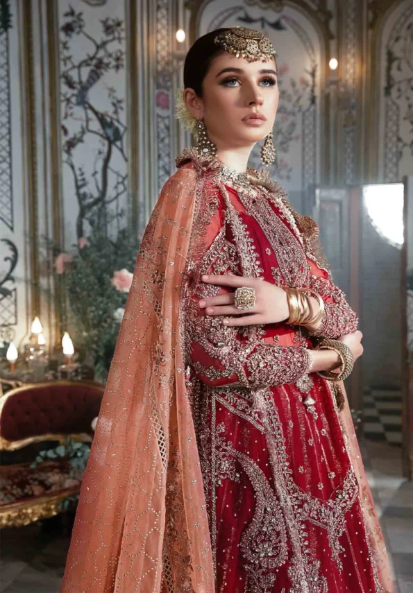 Maria.B Unstitched MBROIDERED | Maroon BD-2708