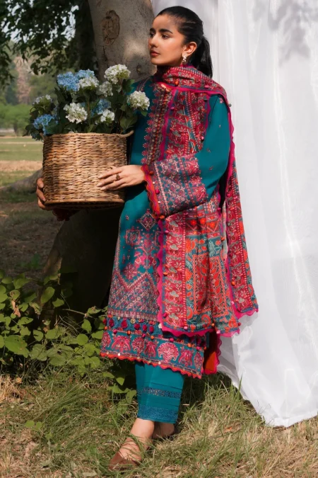 Zaha JEHAN Luxury Embroidered Slub Khaddar 3pc-06