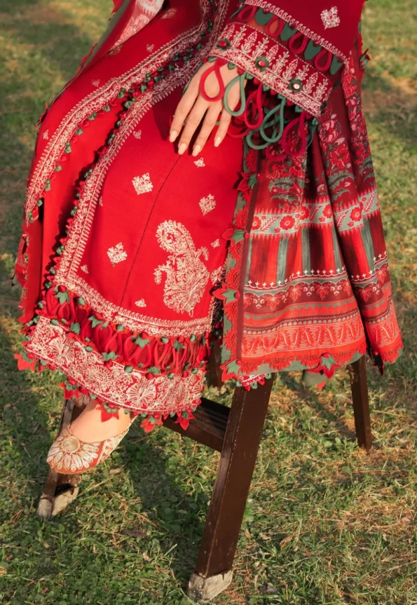 Zaha LINA Luxury Embroidered Slub Khaddar 3pc-07