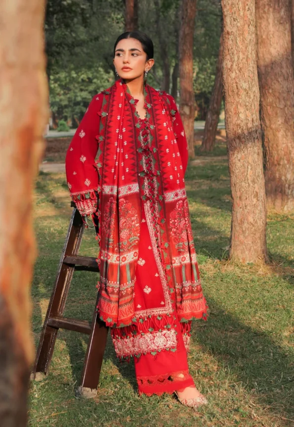 Zaha LINA Luxury Embroidered Slub Khaddar 3pc-07