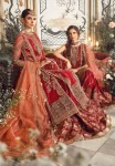 Maria.B Unstitched MBROIDERED | Maroon BD-2708